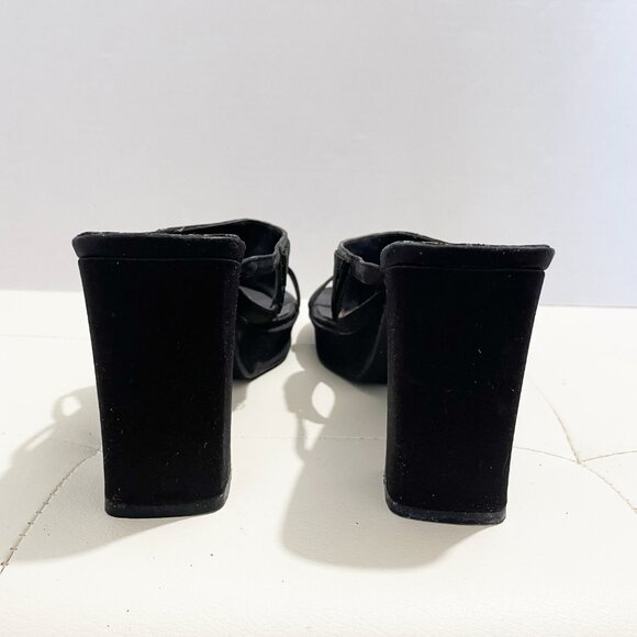 Nine West Black Vintage Block Heels Sandals w/Strap Embellishments | Size 10M - Picture 6 of 9